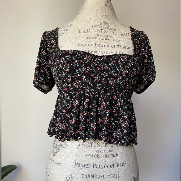 3/22 🧡 Multi coloured floral top - Picture 1 of 7